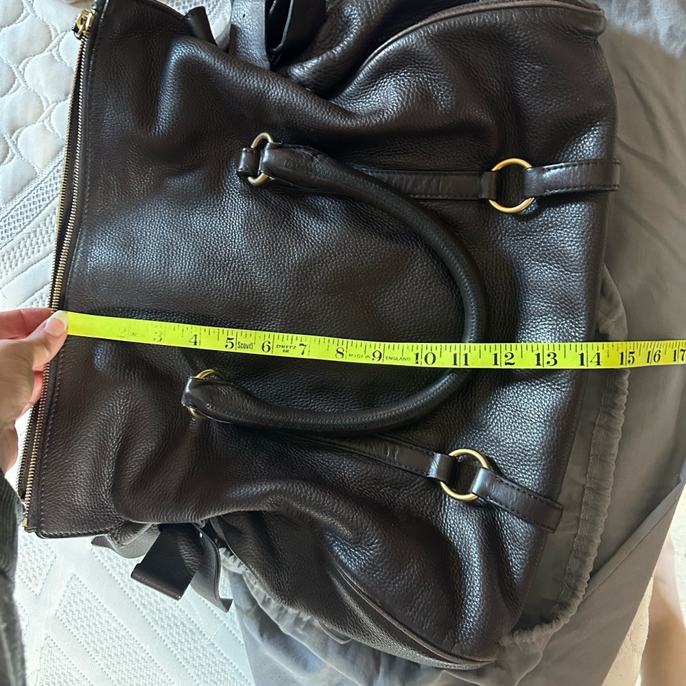 Miu Miu Brown Leather Bag with Gold Accents - Picture 13 of 16